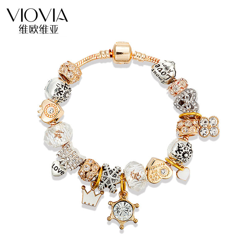 Crystal Beaded Bracelet Gold Silver Pakistani Women