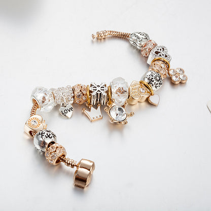Crystal Beaded Bracelet Gold Silver Pakistani Women